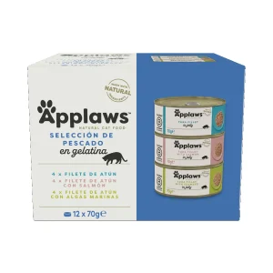 Applaws Cat lata Selec Pescado gelatina Multi - Pack 12 x 70 gr